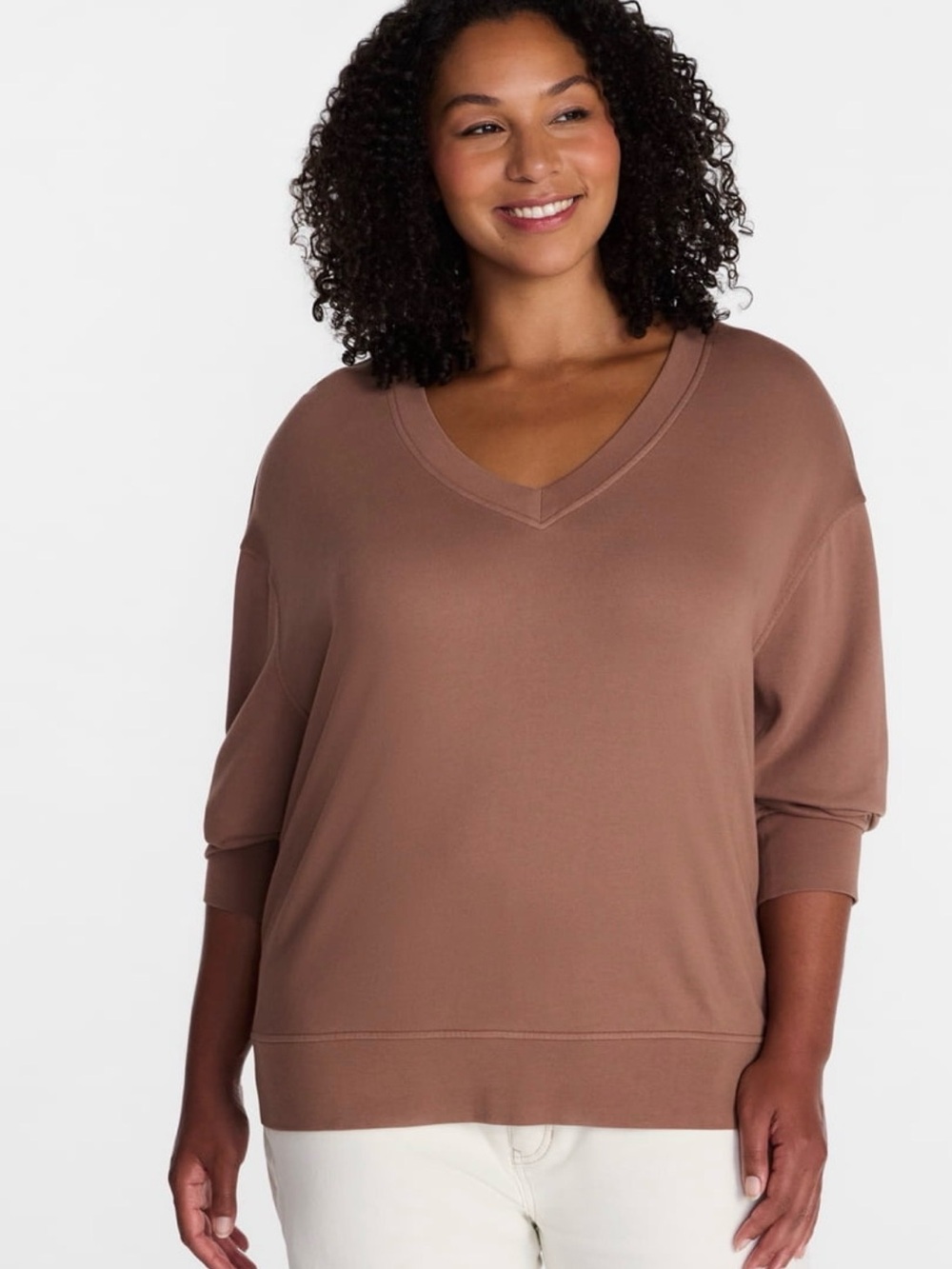 Terra & Sky v-neck sweatshirt pullover plus size casual relaxed fit 4X